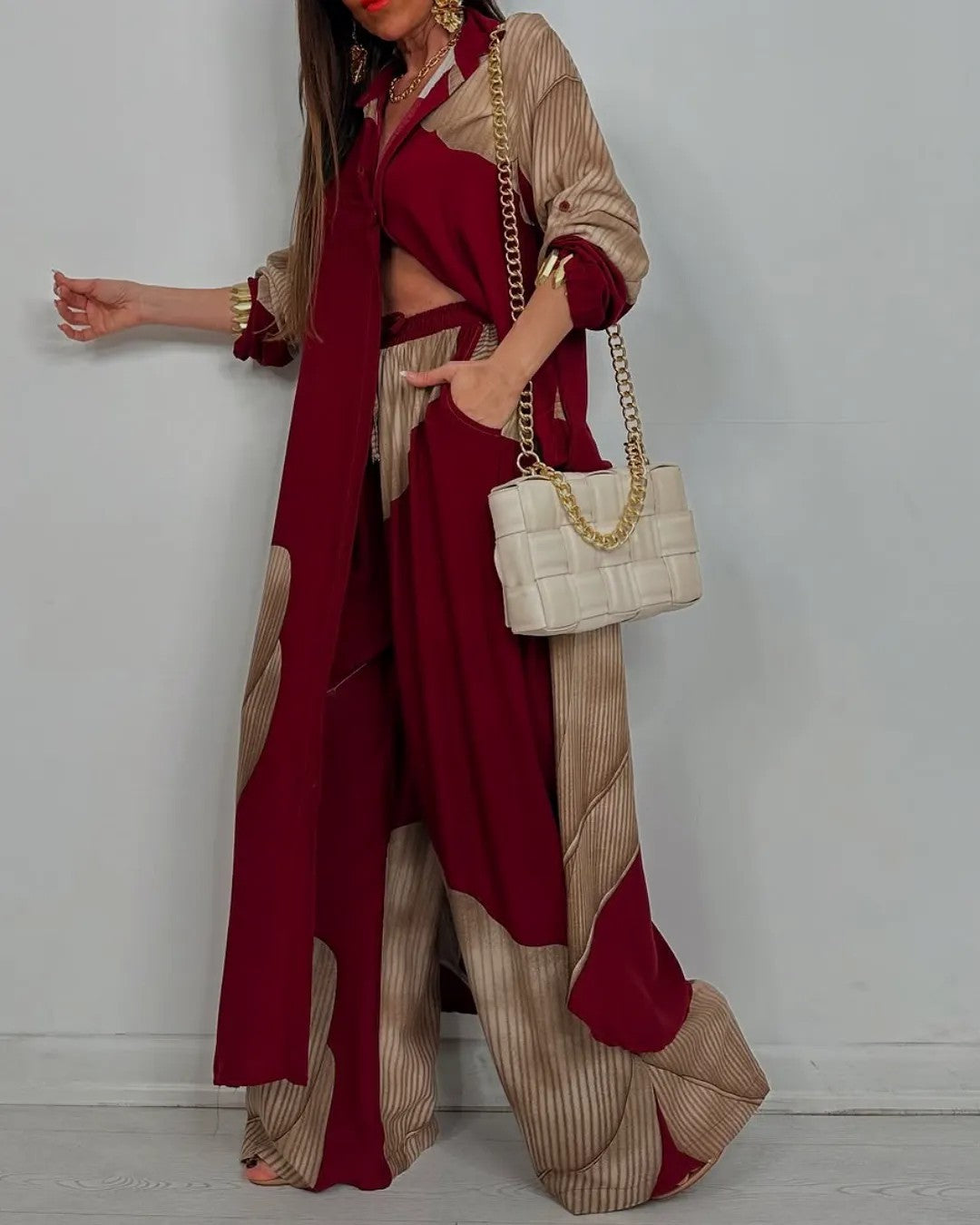 Women's Spring Fashion Casual Multicolor Loose Shirt Suits