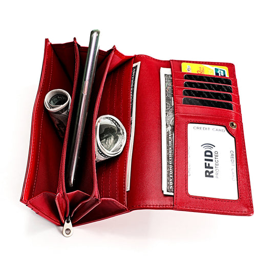 Women's Pretty Leather Long Fashion Cattlehide Ladies Wallets