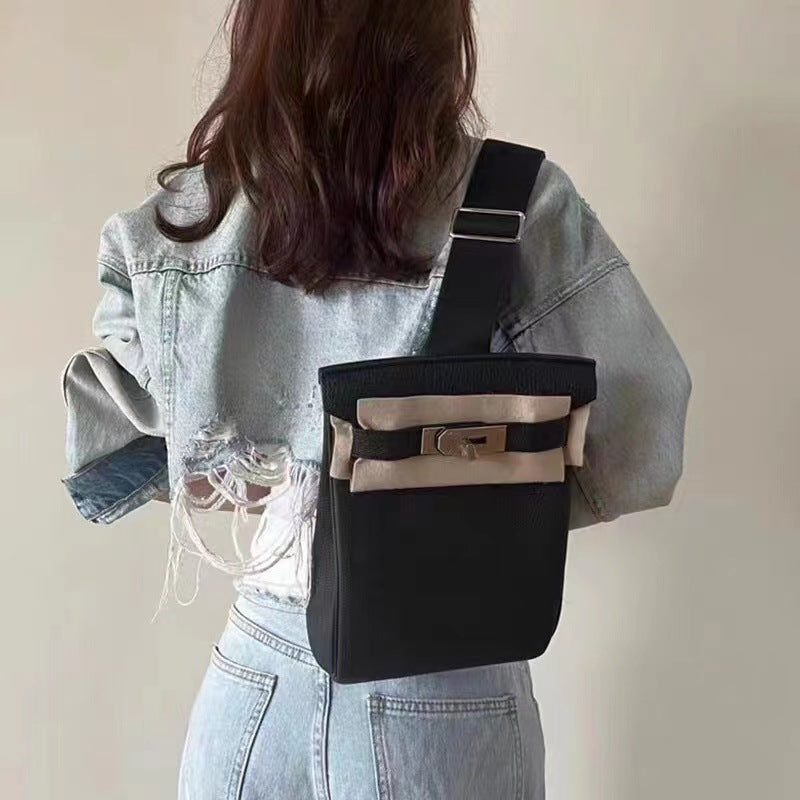 Women's Unisex Genuine Cattlehide Leather Surface Kelly Bags