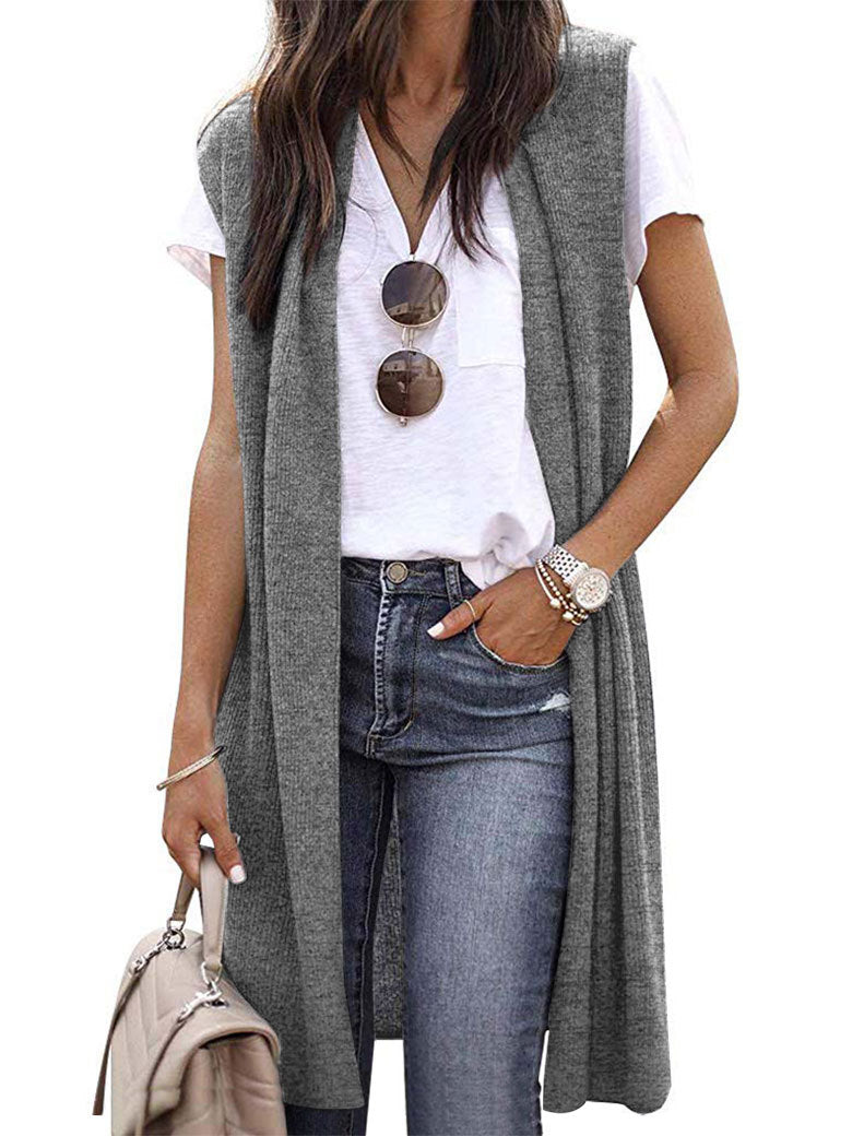 Women's Fashion Trendy Mid-length Sleeveless For Vests