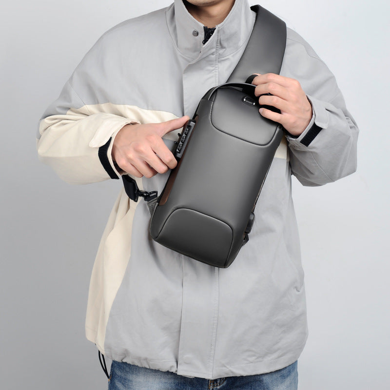 Men's Motorcycle Password Unique Support Printing Men's Chest Bags