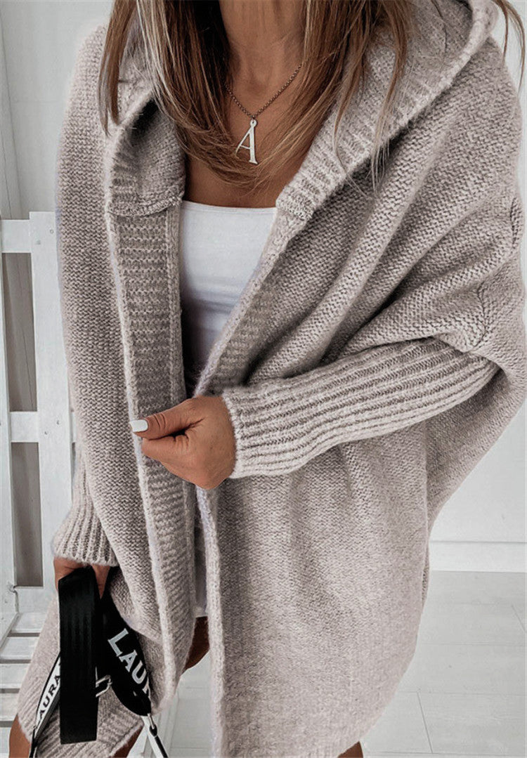 Bat Sleeved Soft Loose Back Stitching Knitwear