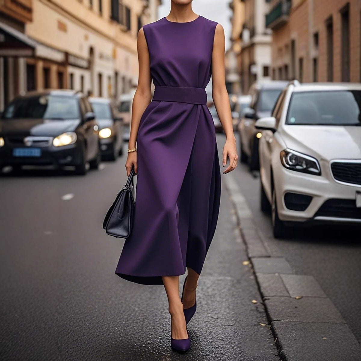 Women's Summer Sleeveless Round Neck Fashion Casual Dresses