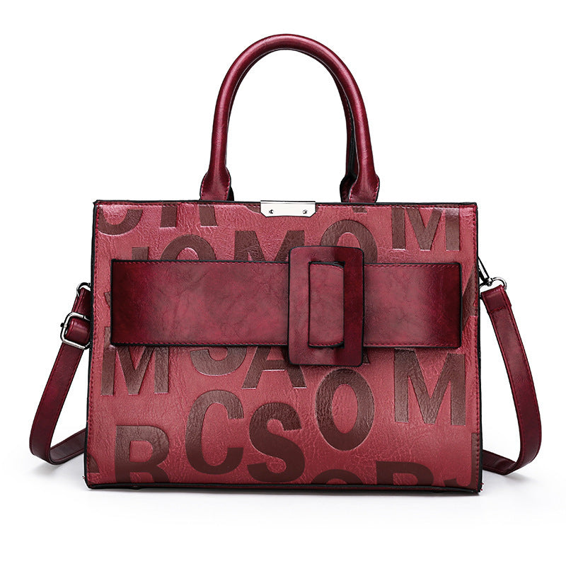 Women's Pretty Letter Pattern Portable Embossed Shoulder Bags