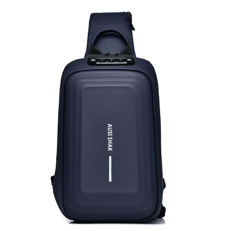 Men's Fashion Solid Color Charging Waterproof Men's Chest Bags