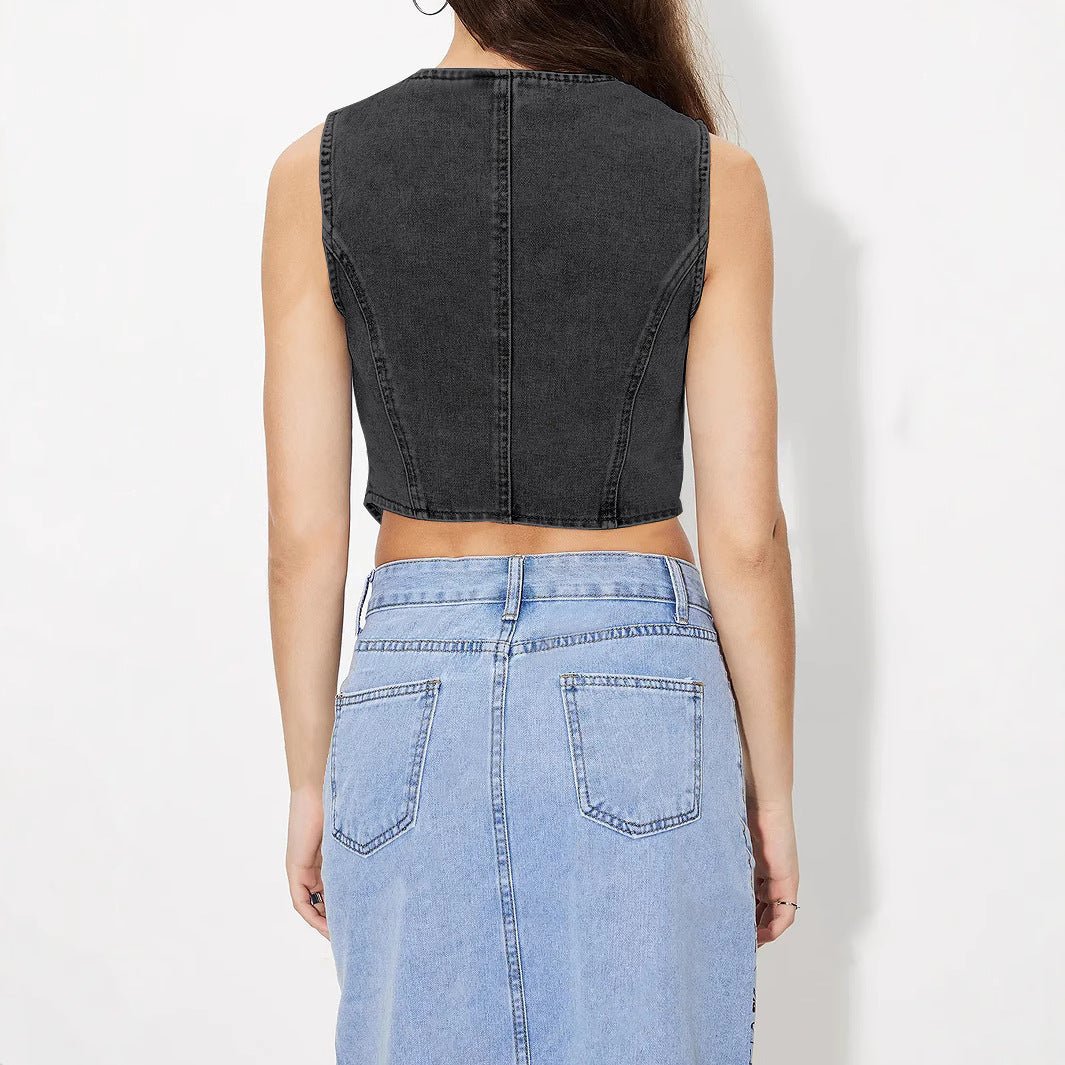 Women's Innovative Unique Comfortable Versatile Denim Vests