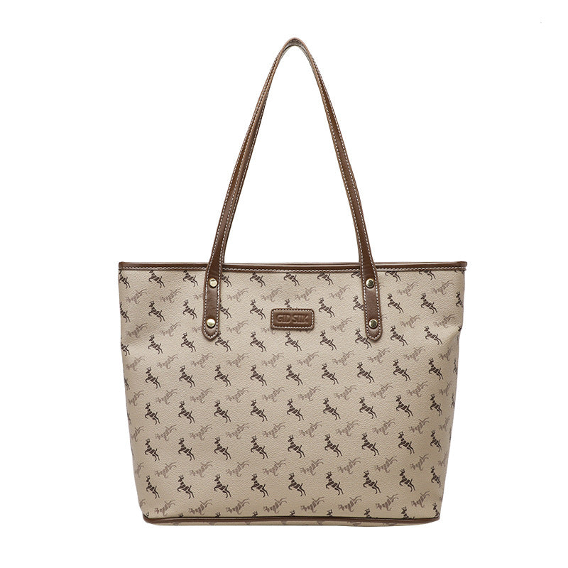Women's Summer Large Capacity Fashion Printed Pony Shoulder Bags