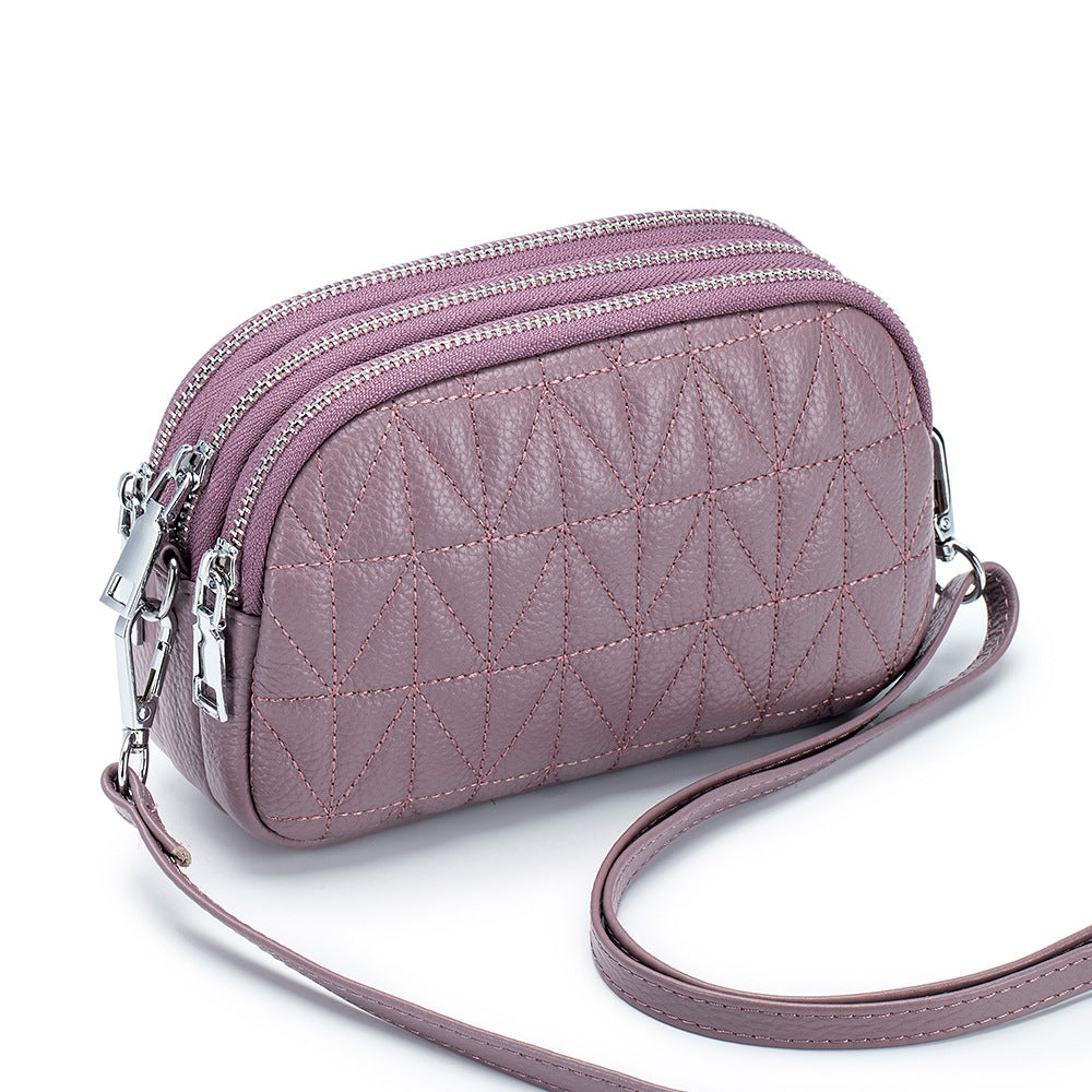 Women's Soft Leather Fashion Genuine Leisure Embroidery Crossbody Bags