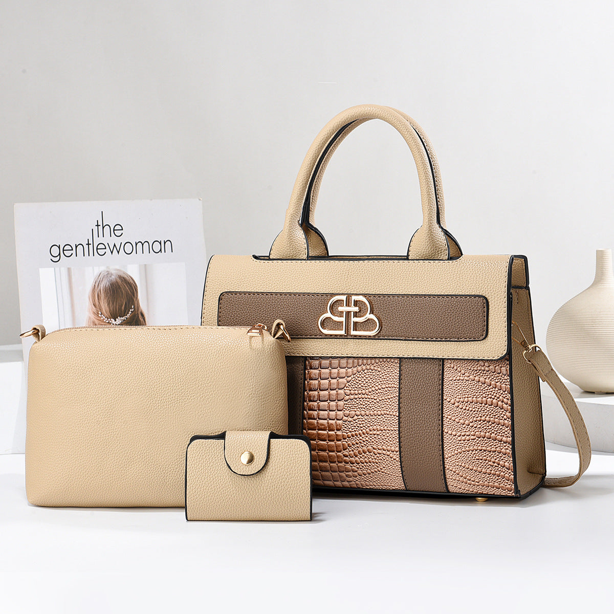 Women's Mother Stitching Stone Pattern Fashion Trendy Small Square Bags