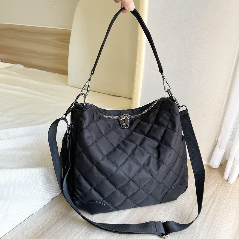 Women's Nylon Hand Fashionable Rhombus Versatile Large Crossbody Bags
