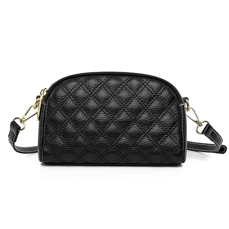 Women's Leather Rhombus Summer Fashion Cowhide Phone Bags