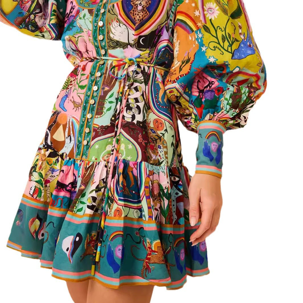 Casual Fashion Printing Shirt Temperament Wild Dresses