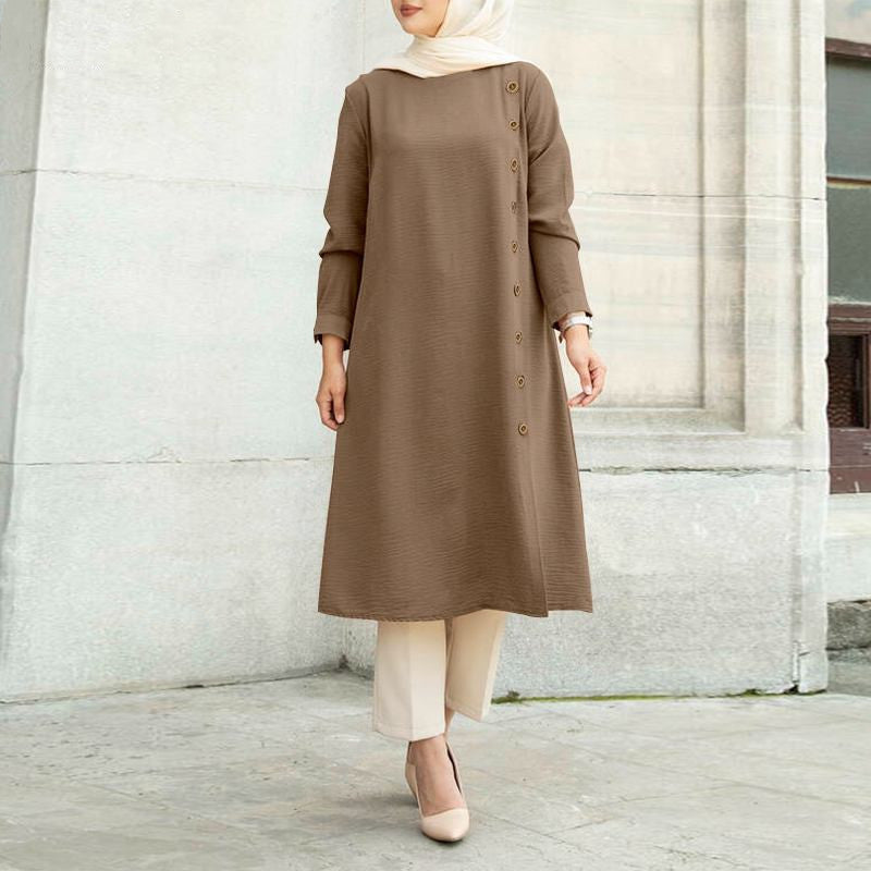 Women's Casual Long Sleeves Fastener Decoration Sleeve Clothing