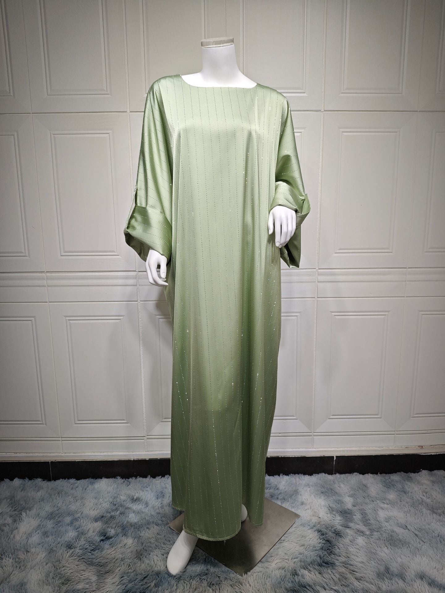 Women's Elegant Long Sleeve Dress Rhinestone Craft Clothing