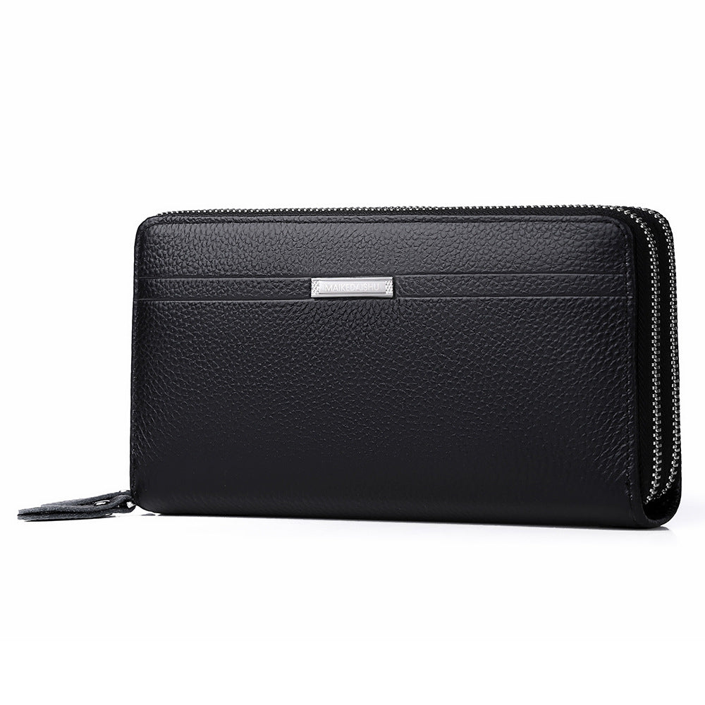 Men's Genuine Leather Clutch Double Pull Fashion Korean Men's Handbags