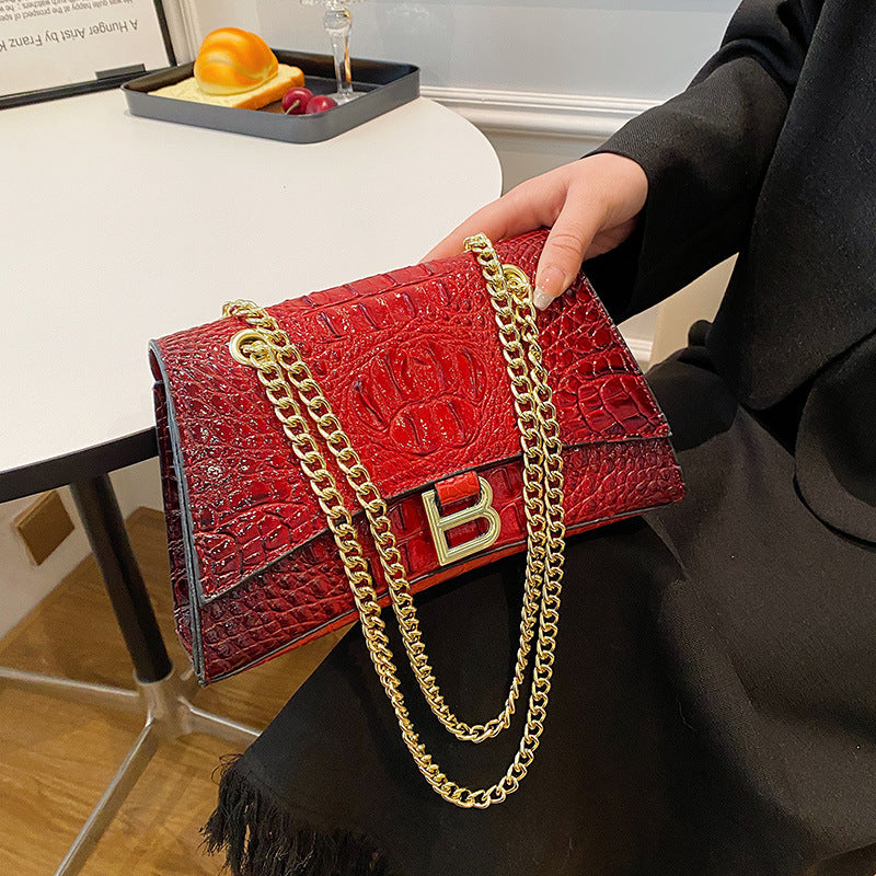 Women's Chain Retro Crocodile Pattern Trendy Bags