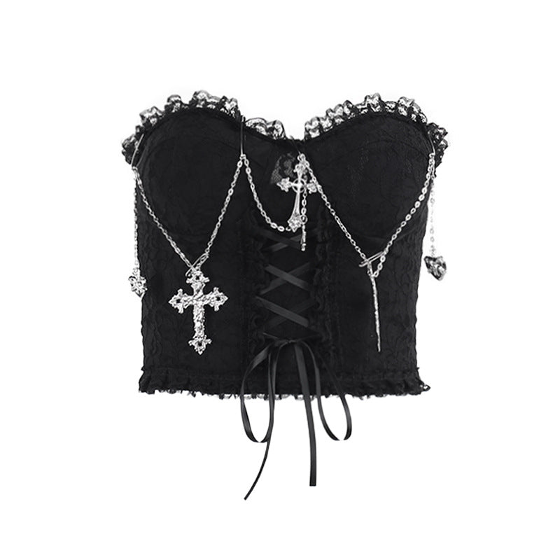 Women's Summer Sexy Hot Dark Style Gothic Cross Vests