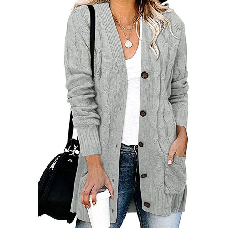 Women's Casual Knitted Large Loose Button Female Cardigans