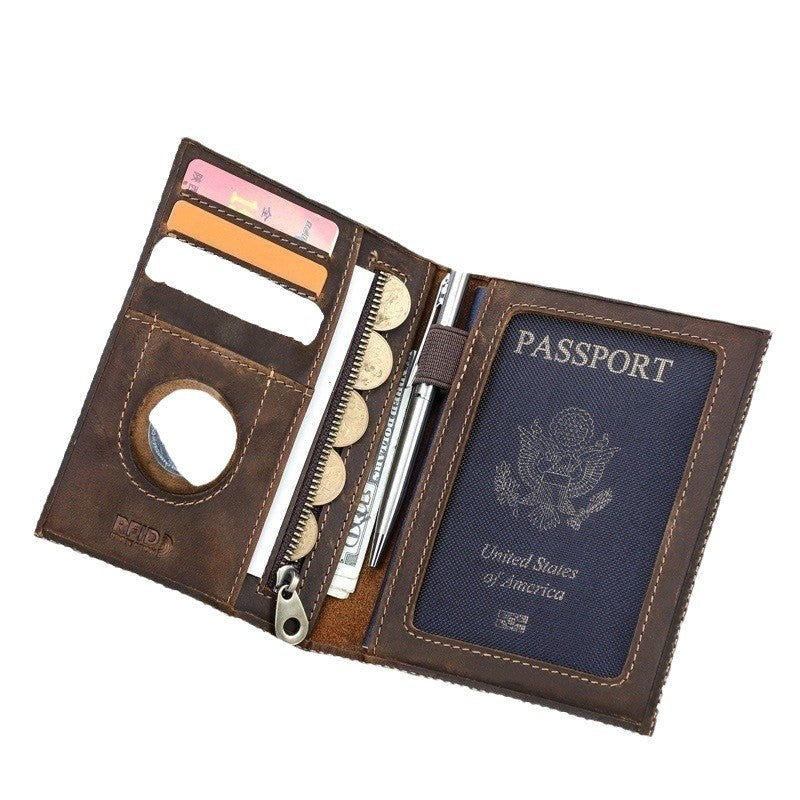 Angel Retro Crazy Horse Leather Swiping Men's Wallets