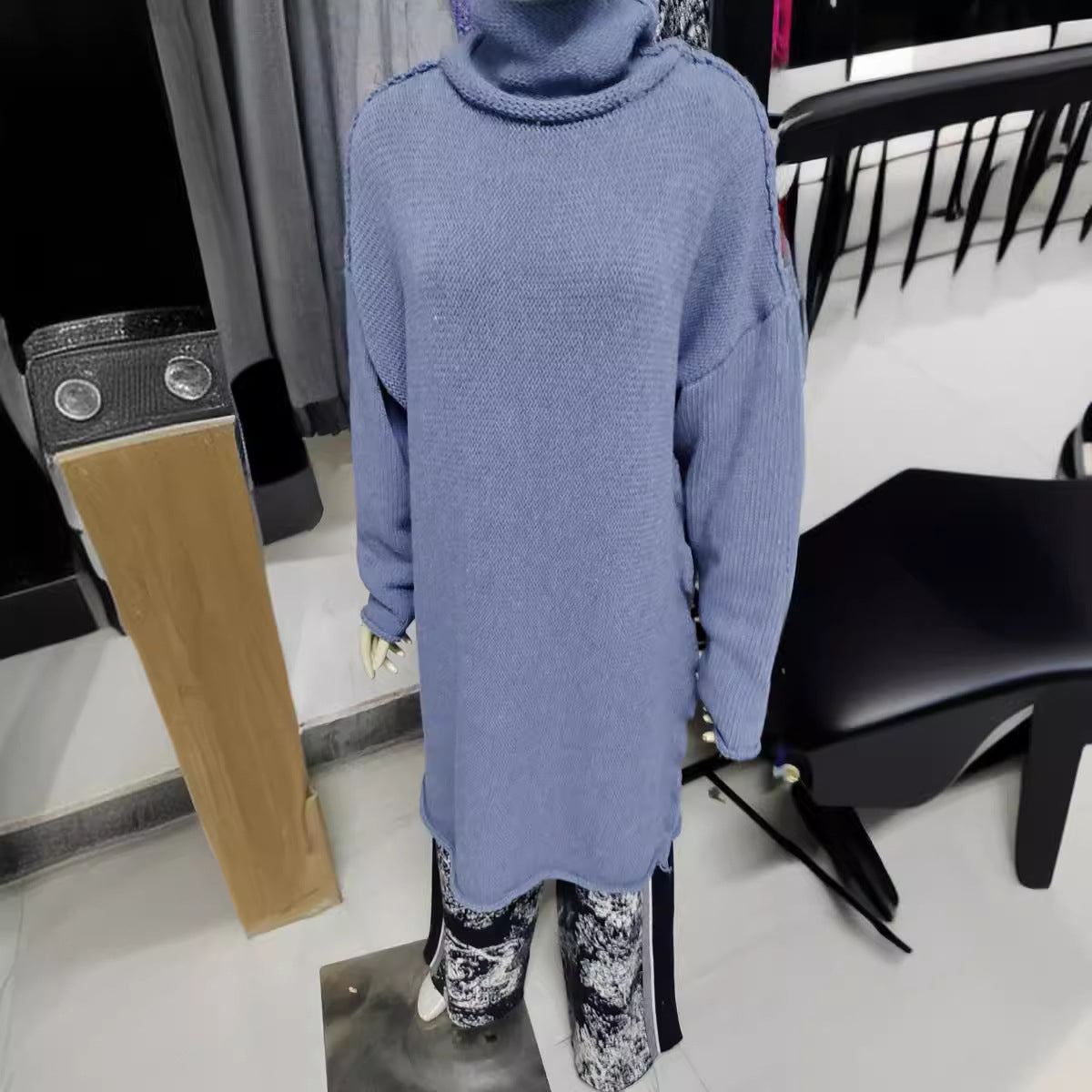 Trendy Comfortable Heaps Collar Craft Long-sleeved Sweaters