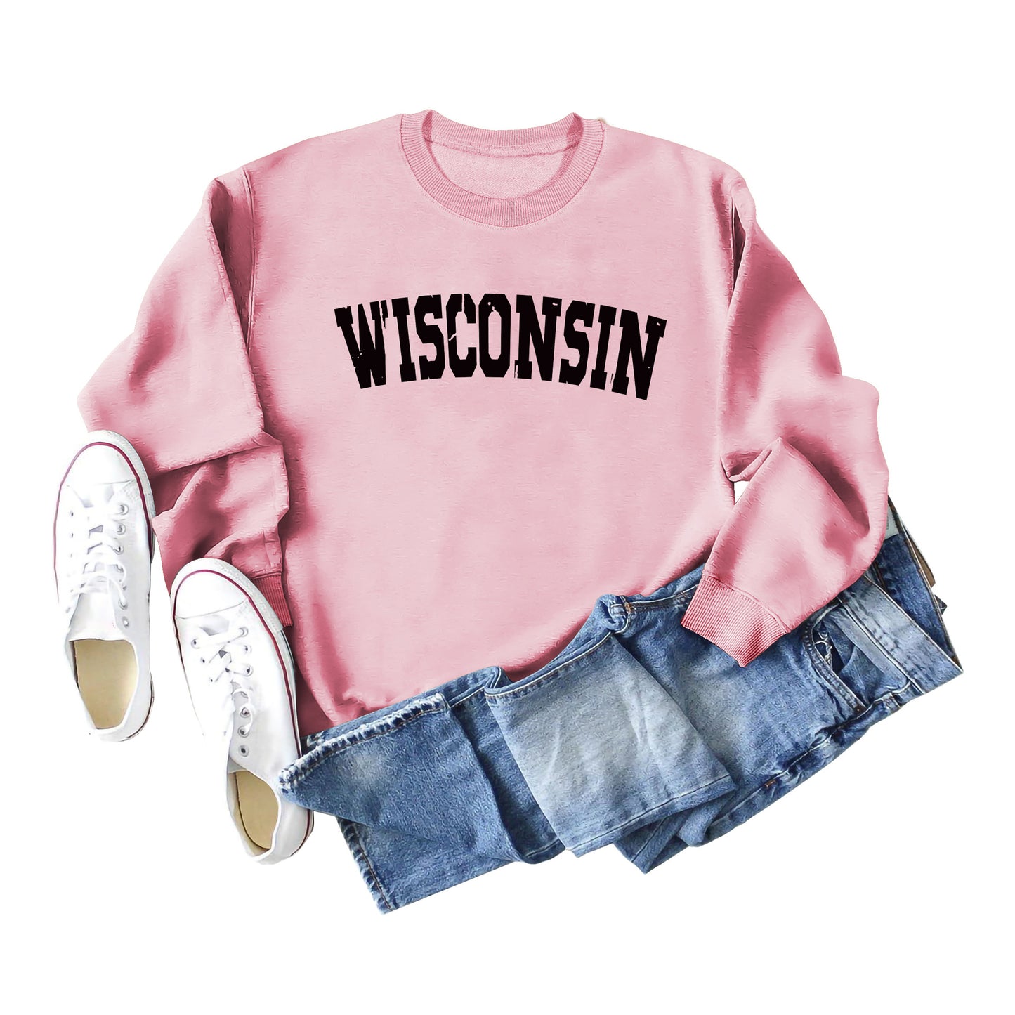 Women's Shirt Letter Print Casual Loose Round Sweaters