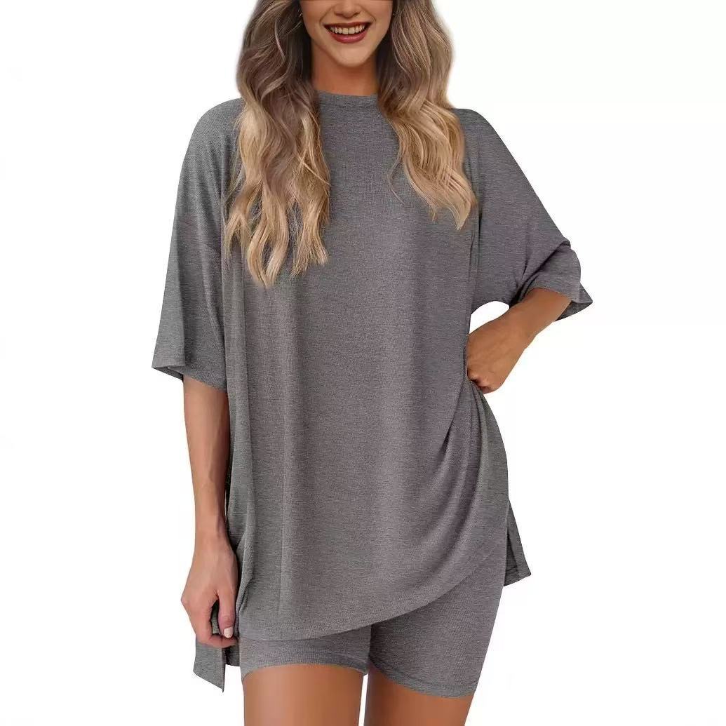 Loose Fashion Solid Color Casual Short-sleeved Suits