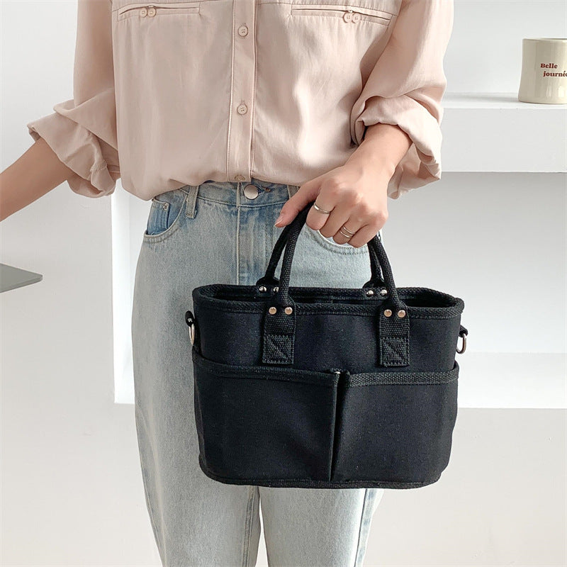 Women's Portable Canvas Artistic Niche Large Capacity Tote Bags