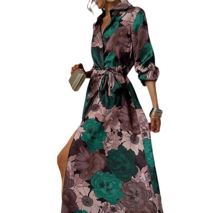 Classic Glamorous Long Sleeve Dress Printed Dresses