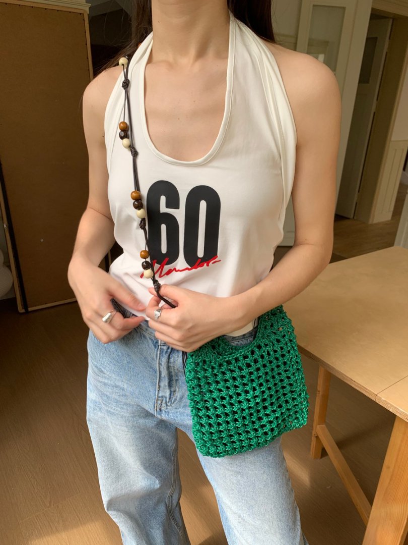 Women's Woven Retro Wooden Bead Tassel With Bags