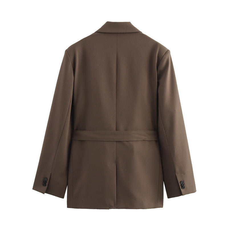 Women's Fashion Temperament With Belt Trousers Suits