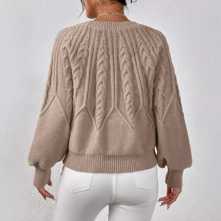 Women's Pullover Round Neck Knitted Long Sleeve Sweaters