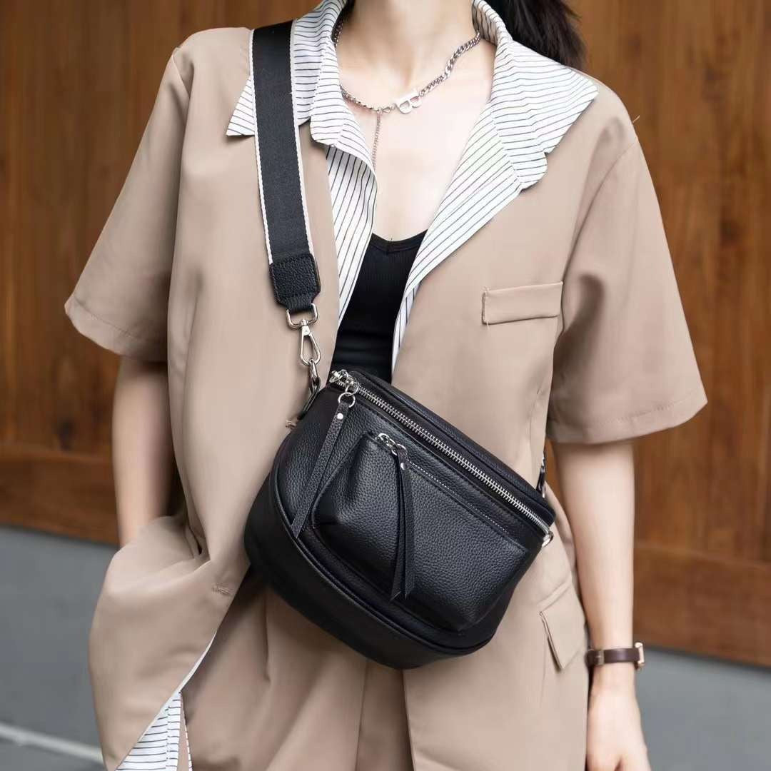 Women's Quality Simple First Layer Cowhide Soft Waist Packs