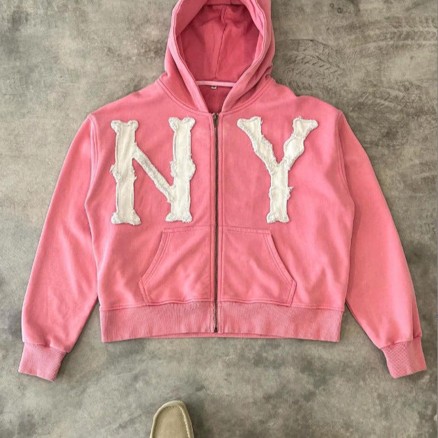 Hooded Full Chain Loose Male Female Sweaters