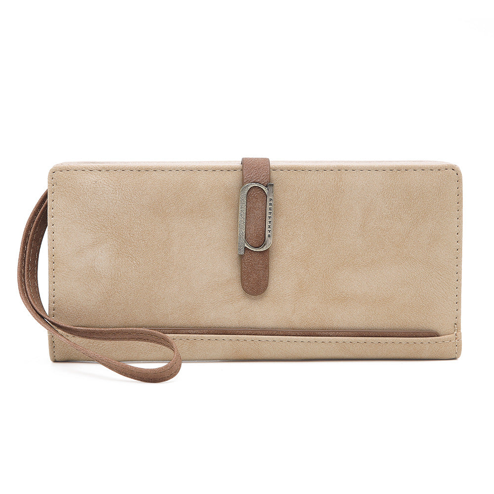Women's Long Retro Frosted Zipper Daily Ladies Wallet