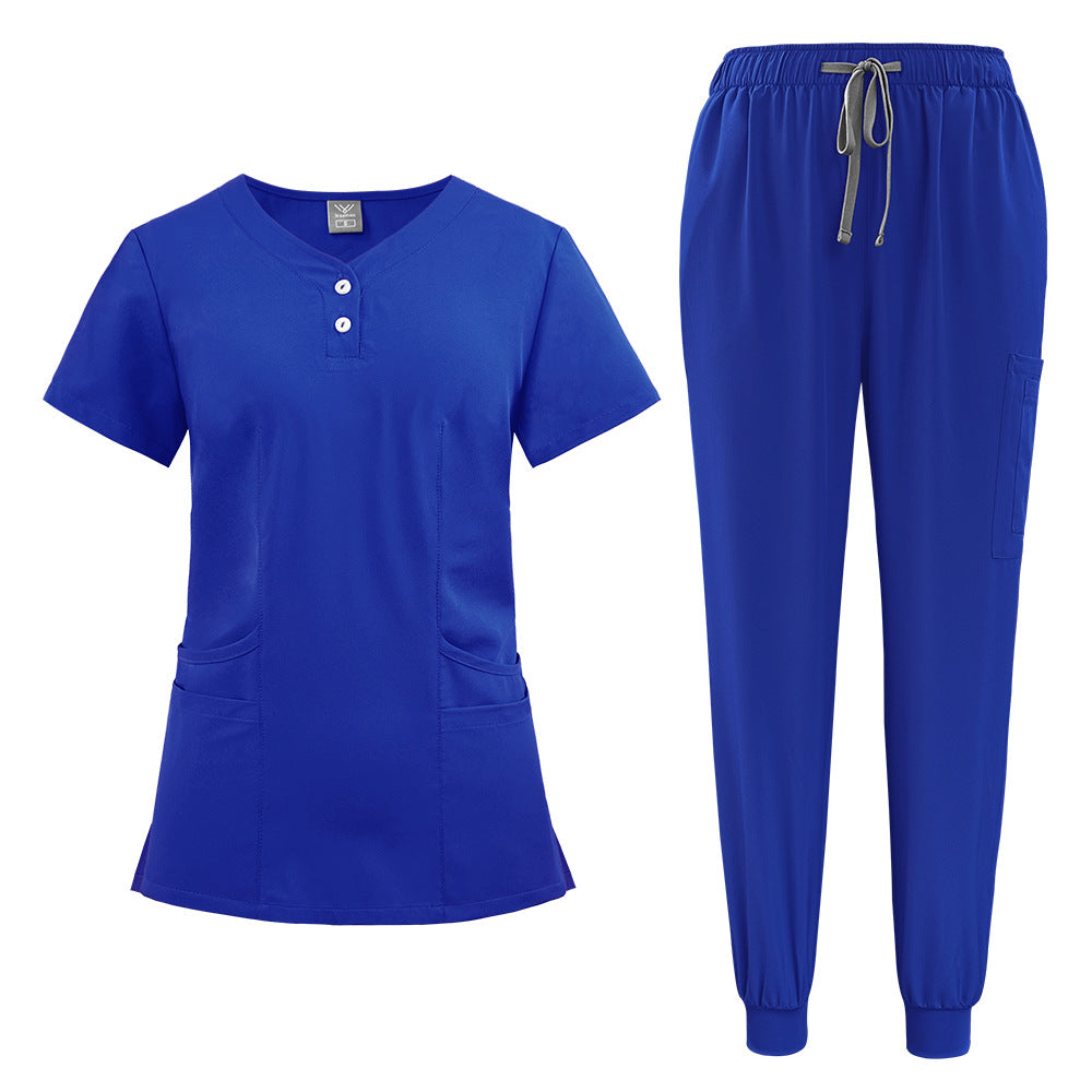 Elastic Button Casual Doctor Nurse Hospital Work Clothes Uniform