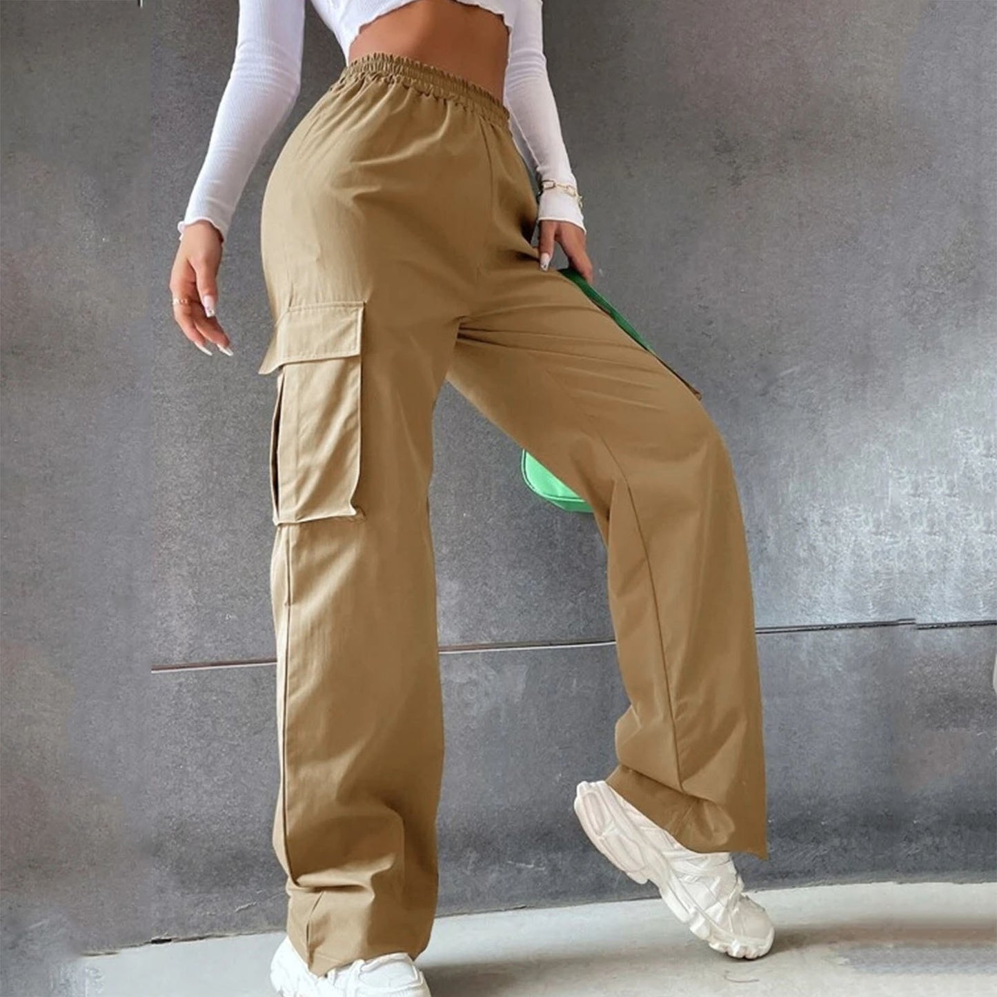 Belt High Waist Wide Leg Straight Suits