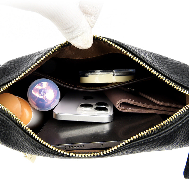 Women's Large Capacity Fashionable Simple Textured Korean Shoulder Bags