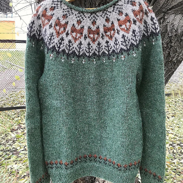 Women's Round Neck Multicolor Loose Fashion Pullover Sweaters