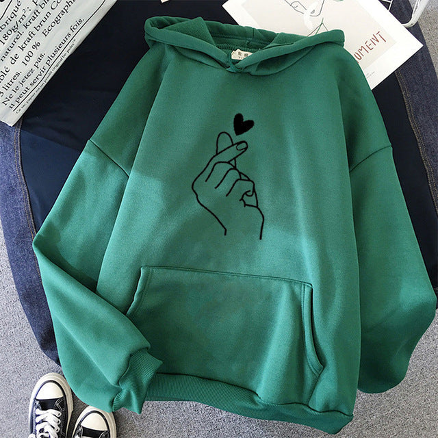 Pretty Fleece-lined Hoodie Unisex Wear Loose Sweaters