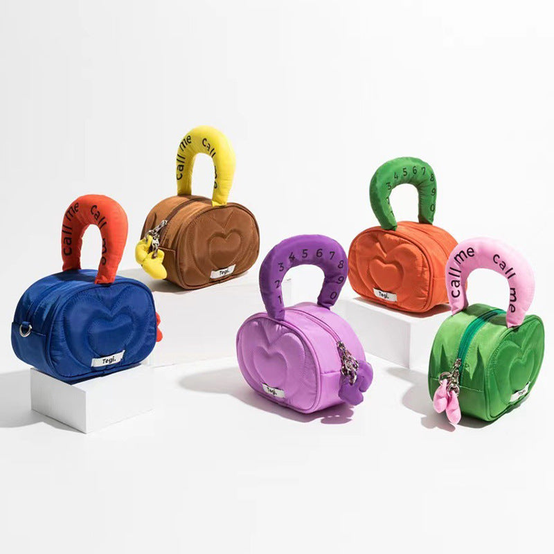Women's Trendy Niche Cute Hand Contrast Color Handbags