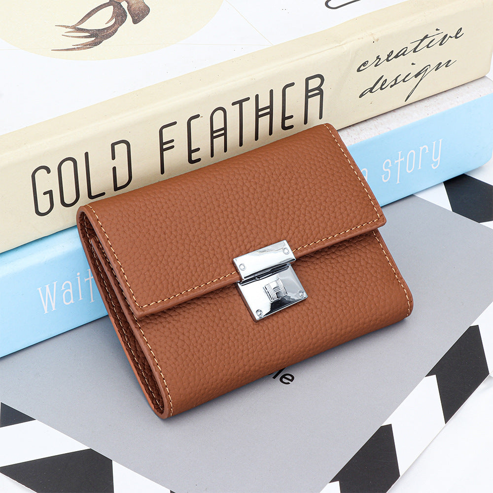 Women's Pure Top Layer Cowhide Short Fashion Ladies Wallets