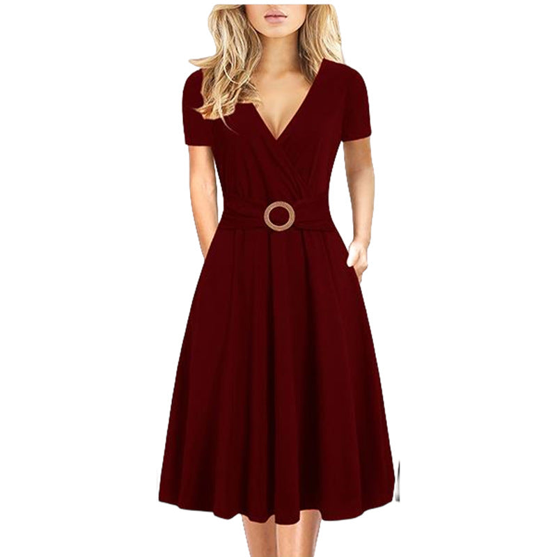 Women's Midi Dress Printed Expansion Beach Dresses