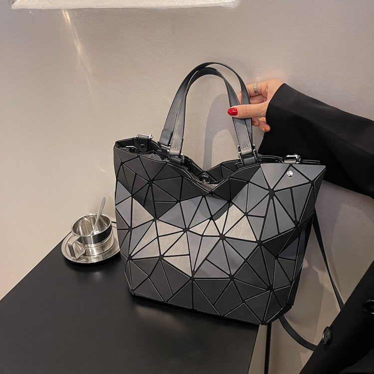 Women's Korean Fashion Solid Color Geometric Pattern Crossbody Bags