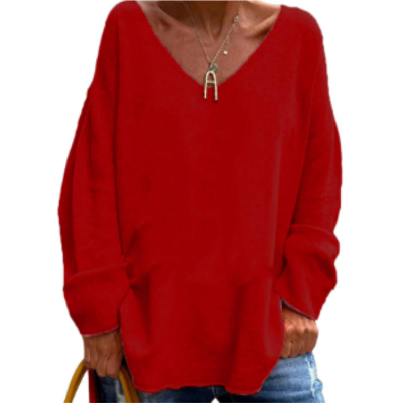 Women's Color Long Sleeve Loose Casual Comfortable Blouses