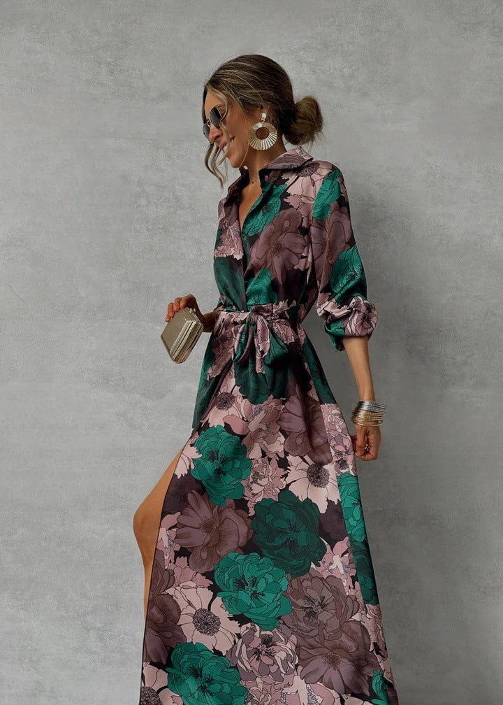Classic Glamorous Long Sleeve Dress Printed Dresses
