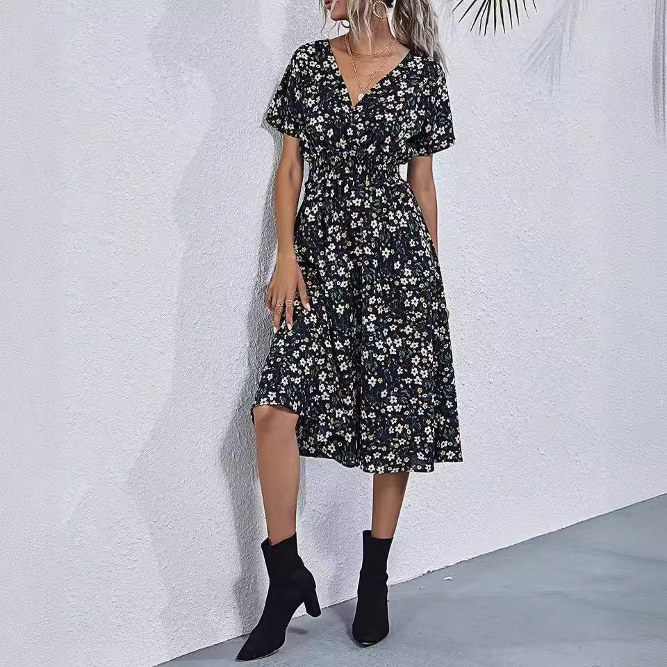 Women's Long-term Supply Summer Floral Print Dress Dresses