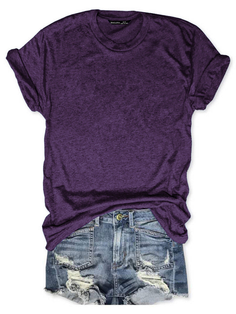 Women's Heat Transfer Patch Casual Round Neck Blouses
