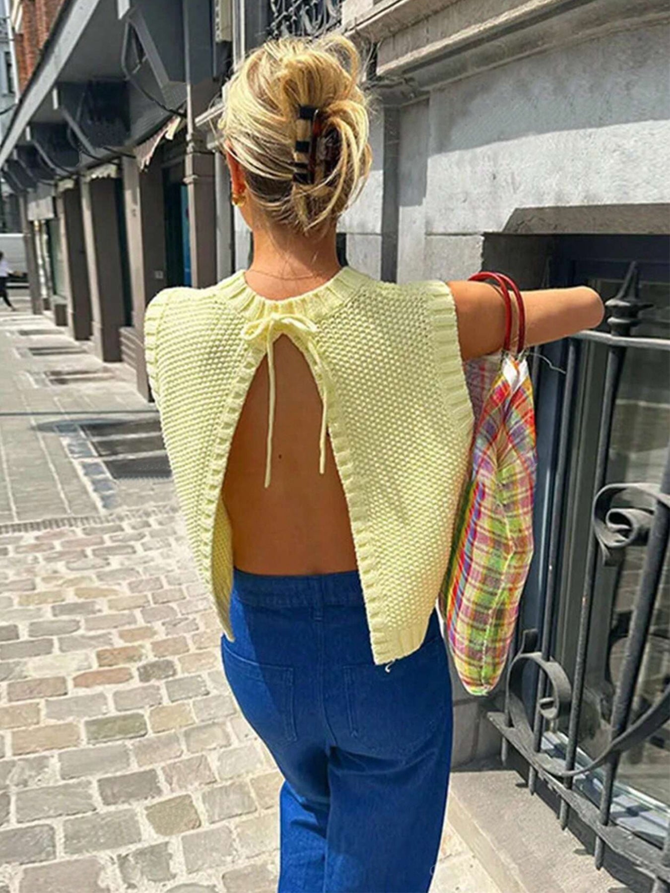 Women's Comfortable New Knitted Sexy Backless Vests