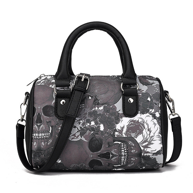 Women's Skull Pillow Fashion Color Printing Portable Handbags