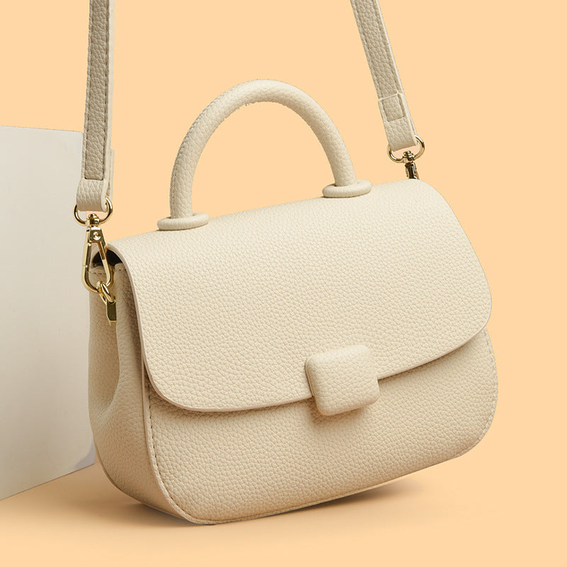 Women's Retro Solid Color Simple Soft Leather Textured Shoulder Bags